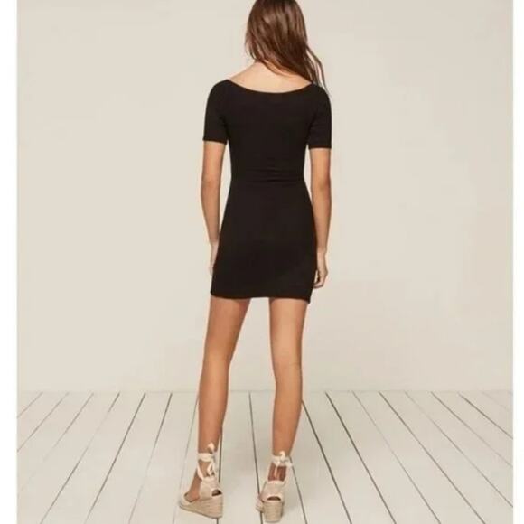 Reformation Eco Rib Ribbed Knit Bodycon Mini Dress Black Small - Picture 8 of 10
